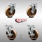Service Caster 5 Inch SS High Temp Phenolic Swivel Top Plate Caster Set with 2 Brakes SCC SCC-SS20S514-PHSHT-2-TLB-2 - alternate 1